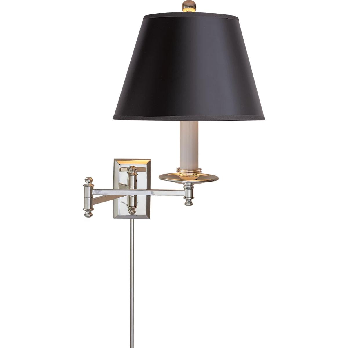 Visual Comfort Signature Collection CHD5101PN-B Chapman & Myers Dorchester3 22 inch 100 watt Polished Nickel Swing Arm Wall Light in Black