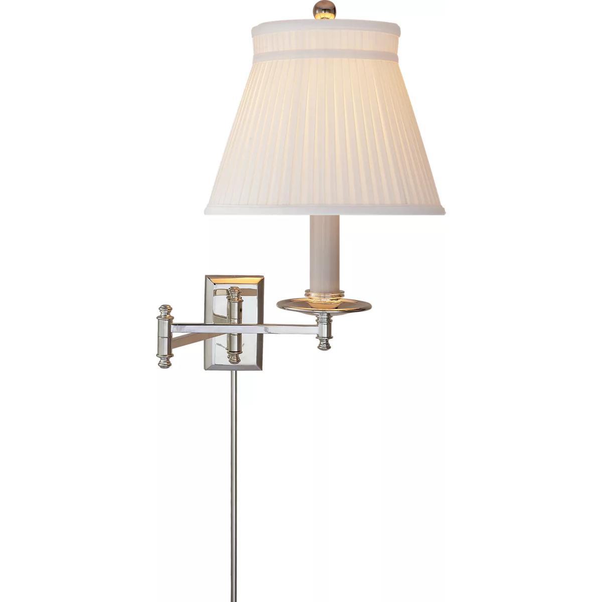 Visual Comfort Signature Collection CHD5101PN-SC Chapman & Myers Dorchester3 22 inch 100 watt Polished Nickel Swing Arm Wall Light in Silk