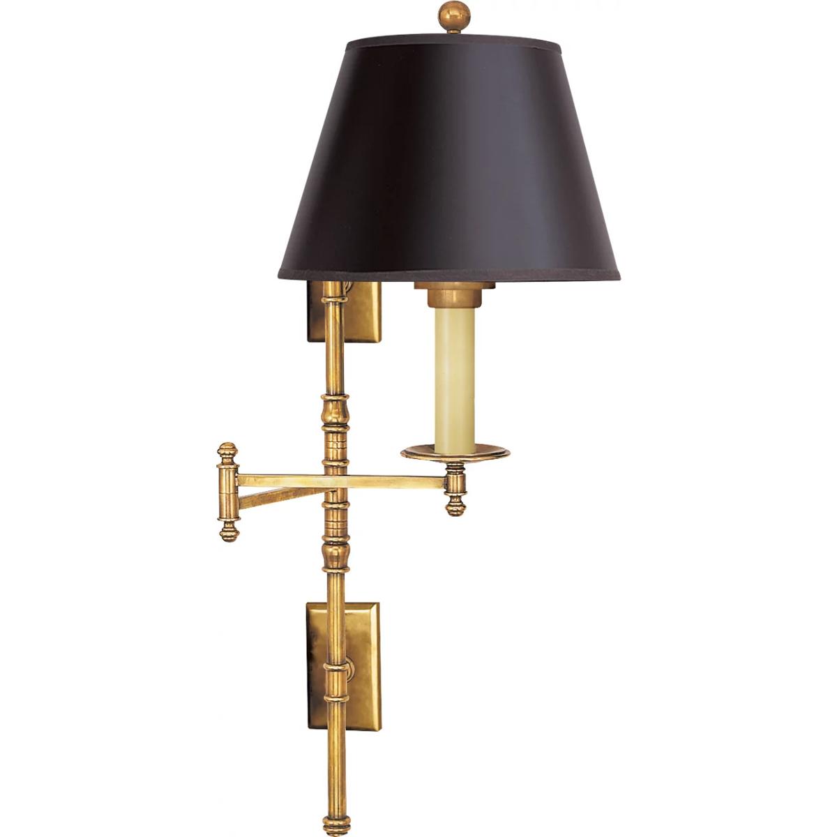 Visual Comfort Signature Collection CHD5102AB-B Chapman & Myers Dorchester3 24 inch 100 watt Antique-Burnished Brass Swing Arm Wall Light in Black