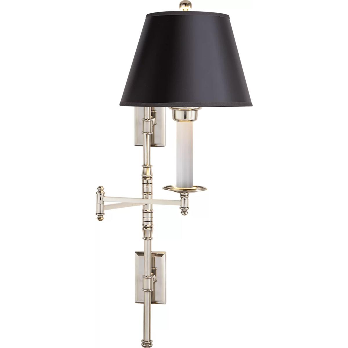 Visual Comfort Signature Collection CHD5102PN-B Chapman & Myers Dorchester3 24 inch 100 watt Polished Nickel Double Backplate Swing Arm Wall Light in