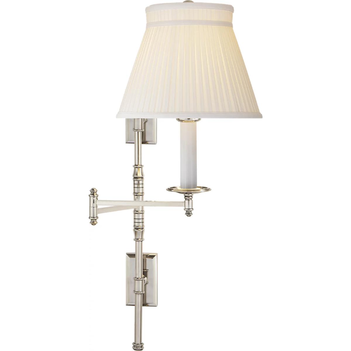 Visual Comfort Signature Collection CHD5102PN-SC Chapman & Myers Dorchester3 24 inch 100 watt Polished Nickel Double Backplate Swing Arm Wall Light in