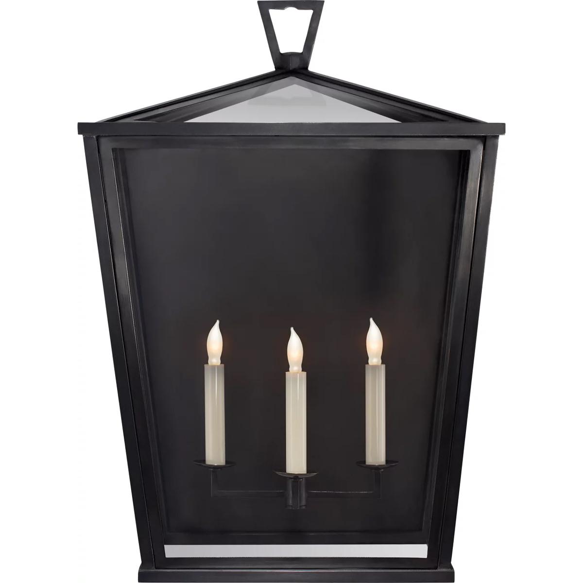 Visual Comfort Signature Collection CHO2041BZ Chapman & Myers DarlanaO 3 Light 24.5 inch Bronze Outdoor Wall Lantern, Large