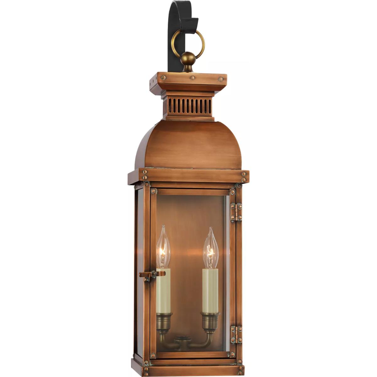 Visual Comfort Signature Collection CHO2064NC Chapman & Myers Suffork 2 Light 22.25 inch Natural Copper Outdoor Wall Lantern, Medium