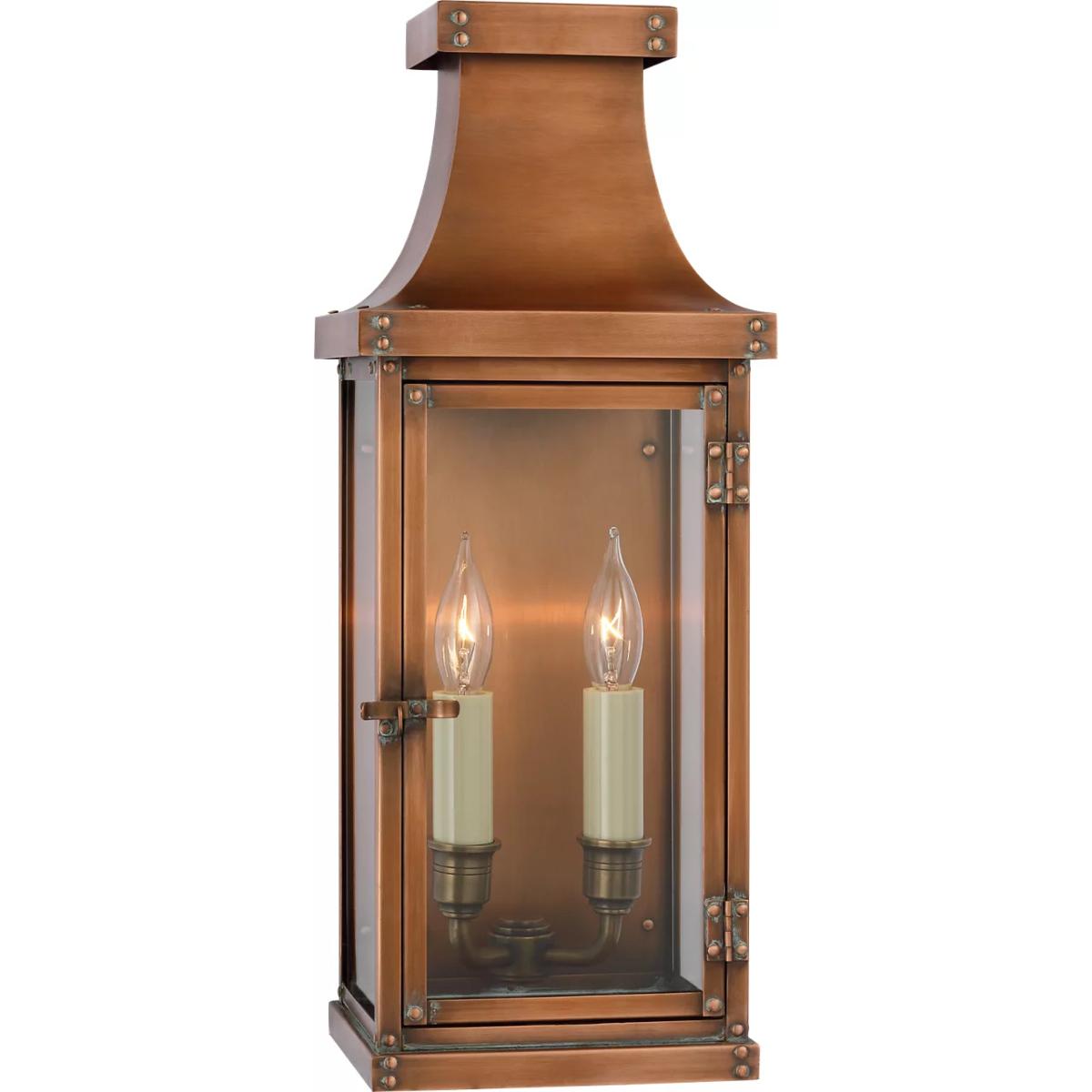 Visual Comfort Signature Collection CHO2152NC Chapman & Myers Bedford 2 Light 17.25 inch Natural Copper Outdoor Wall Lantern, Medium