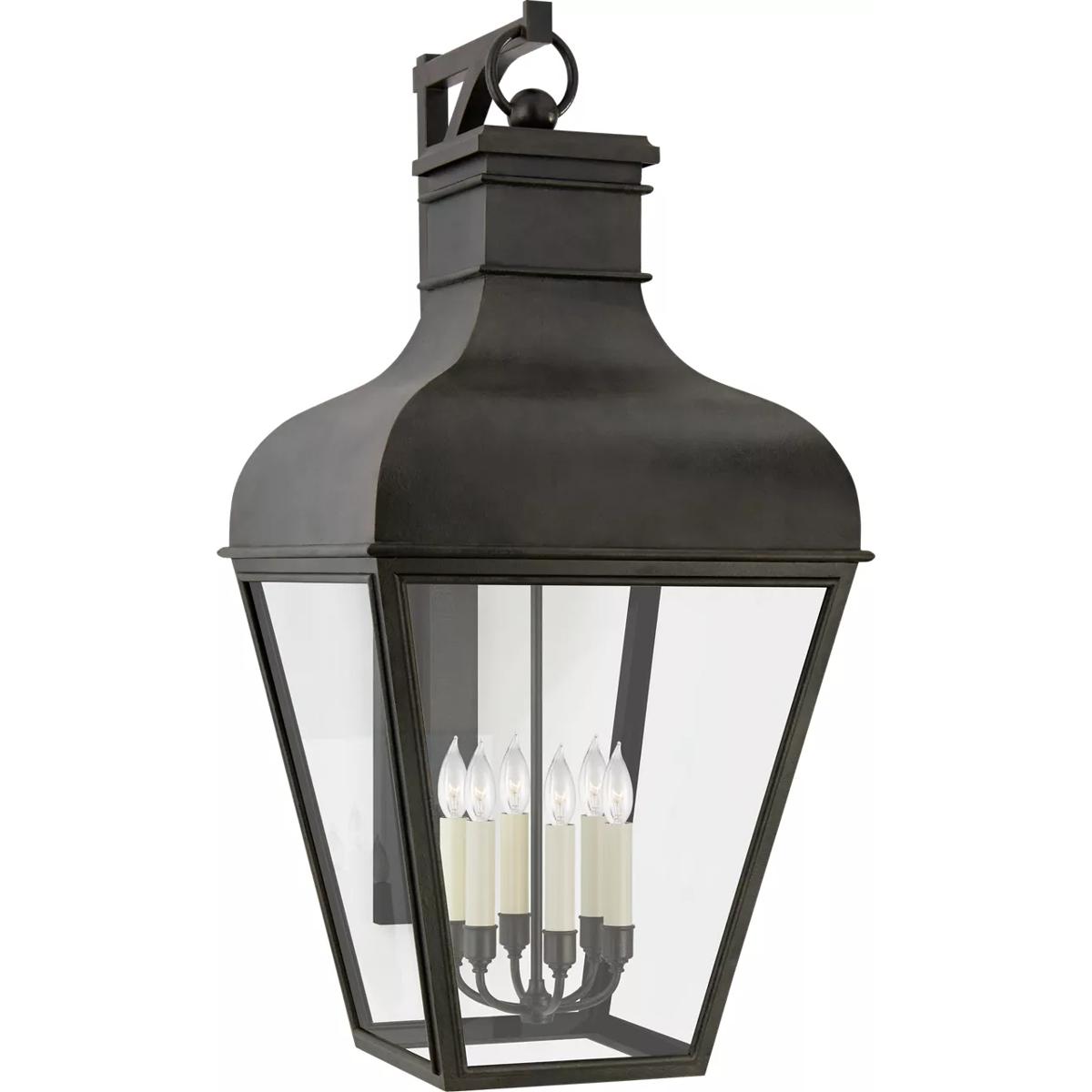 Visual Comfort Signature Collection CHO2163FR-CG Chapman & Myers Fremont 6 Light 45.75 inch French Rust Outdoor Bracketed Wall Lantern, Grande