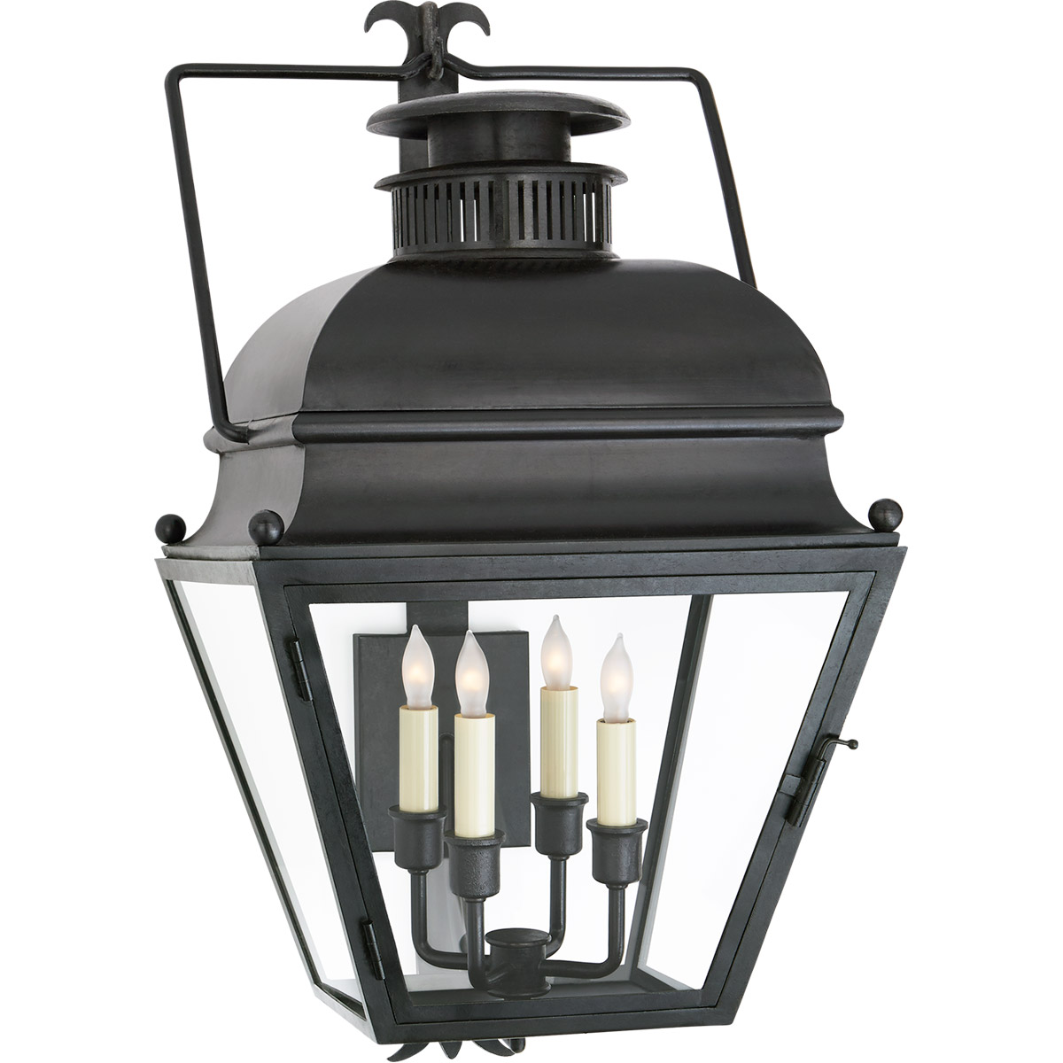 Visual Comfort Signature Collection CHO2216AI-CG E. F. Chapman Holborn 4 Light 26 inch Aged Iron Outdoor Wall Lantern, Small