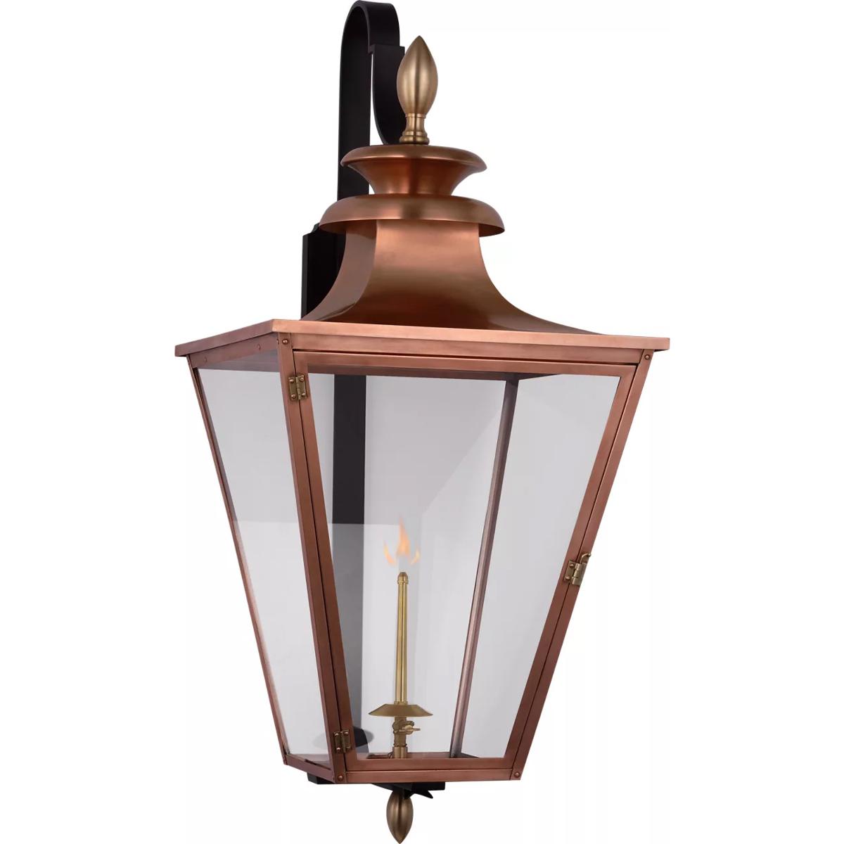 Visual Comfort Signature Collection CHO2437SC-CG Chapman & Myers Albermarle2 1 Light 39.75 inch Soft Copper and Brass Outdoor Bracketed Gas Wall Lante