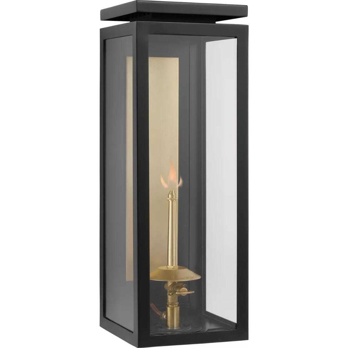 Visual Comfort Signature Collection CHO2550BLK-CG Chapman & Myers Fresno2 1 Light 17 inch Matte Black Outdoor Gas Wall Lantern, Medium