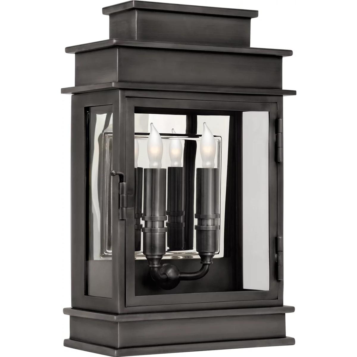 Visual Comfort Signature Collection CHO2908BZ Chapman & Myers Linear Lantern 2 Light 15 inch Bronze Outdoor Wall Lantern