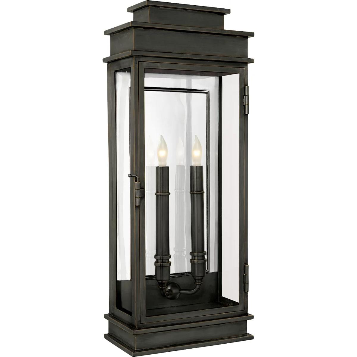 Visual Comfort Signature Collection CHO2910BZ Chapman & Myers Linear Lantern 2 Light 22.5 inch Bronze Outdoor Wall Lantern