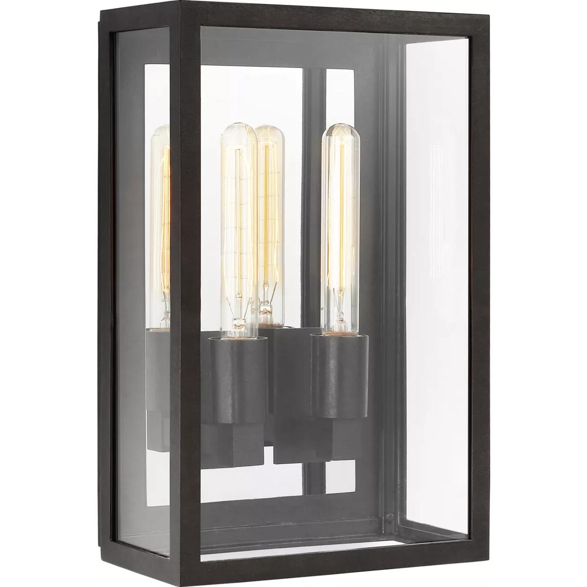Visual Comfort Signature Collection CHO2935AI-CG Chapman & Myers Fresno LED 16 inch Aged Iron Outdoor Wall Lantern, Medium
