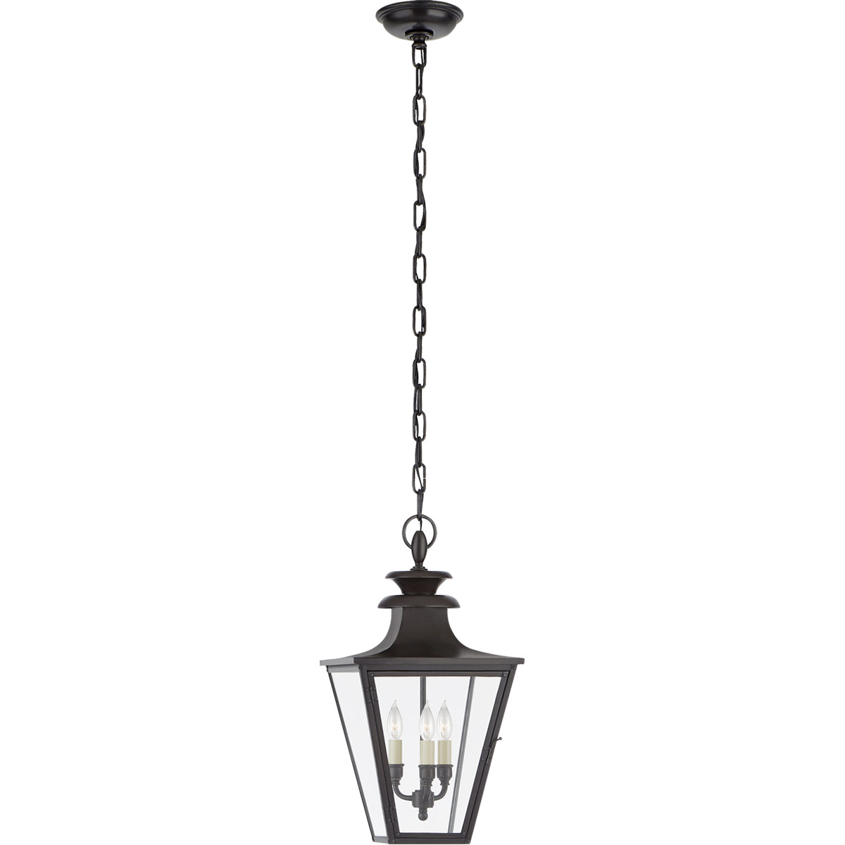Visual Comfort Signature Collection CHO5414BC-CG Chapman & Myers Albermarle 3 Light 10.5 inch Blackened Copper Outdoor Hanging Lantern, Small