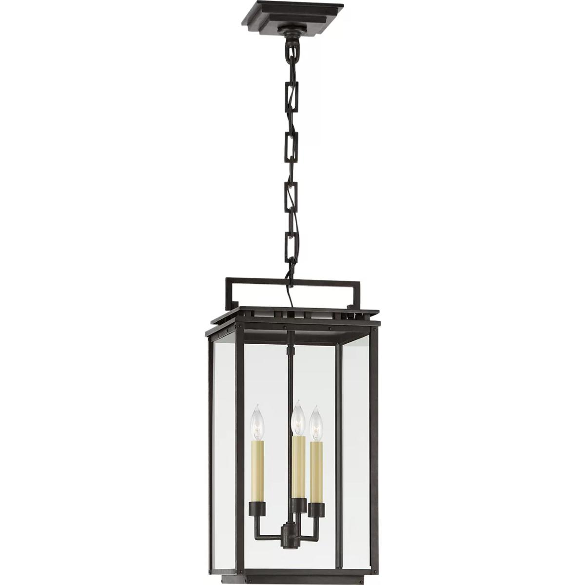 Visual Comfort Signature Collection CHO5605AI-CG Chapman & Myers Cheshire 3 Light 9.75 inch Aged Iron Outdoor Hanging Lantern, Medium
