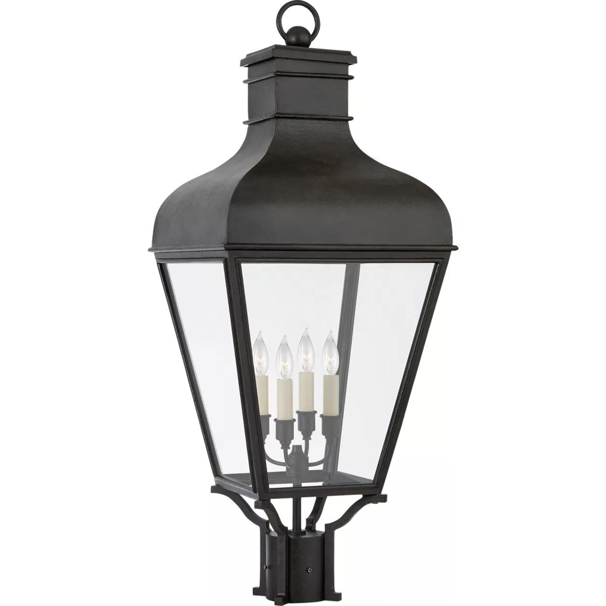 Visual Comfort Signature Collection CHO7160FR-CG Chapman & Myers Fremont 4 Light 32.5 inch French Rust Outdoor Post Light