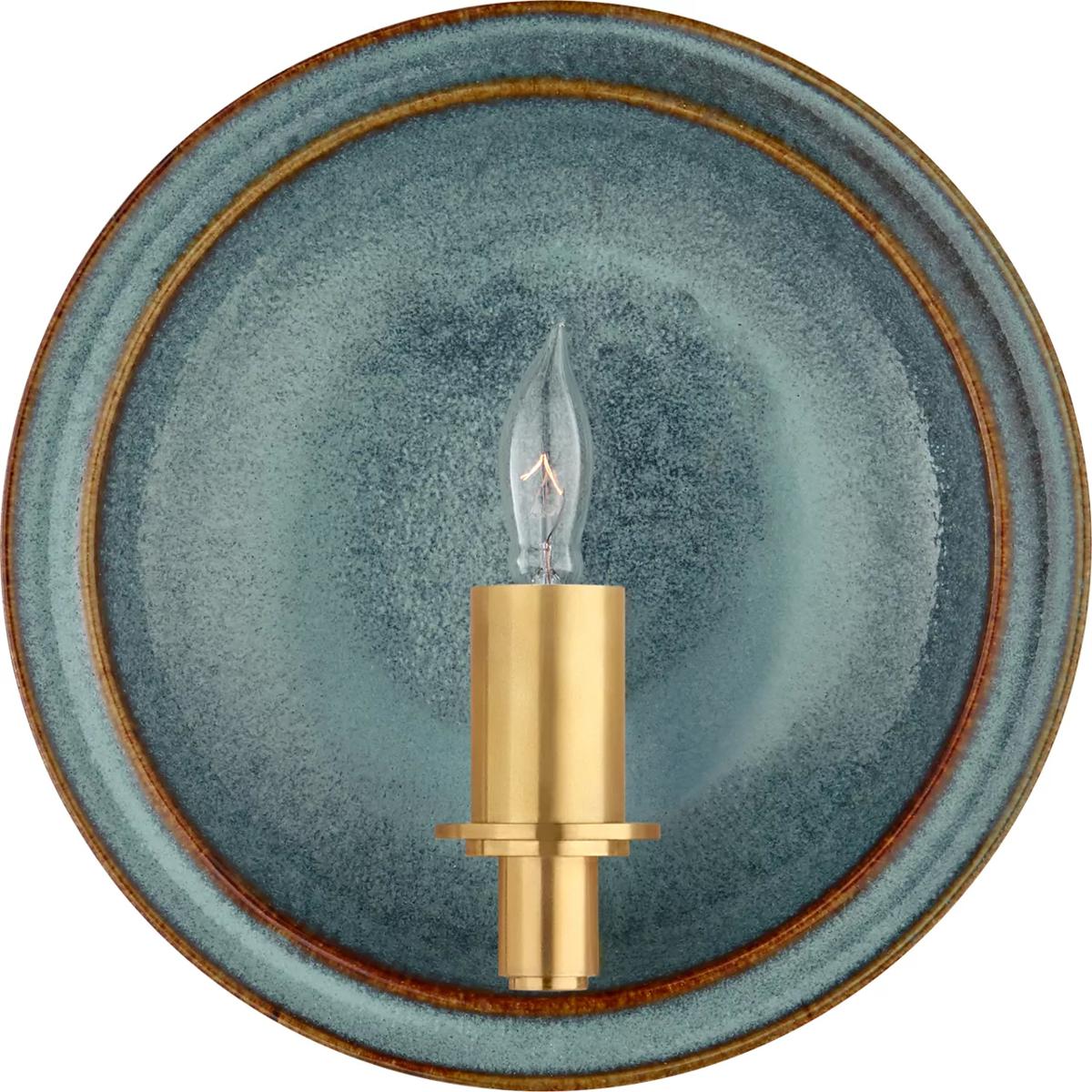 Visual Comfort Signature Collection CS2605OSB Christopher Spitzmiller Leeds 1 Light 8.25 inch Oslo Blue Round Sconce Wall Light, Small