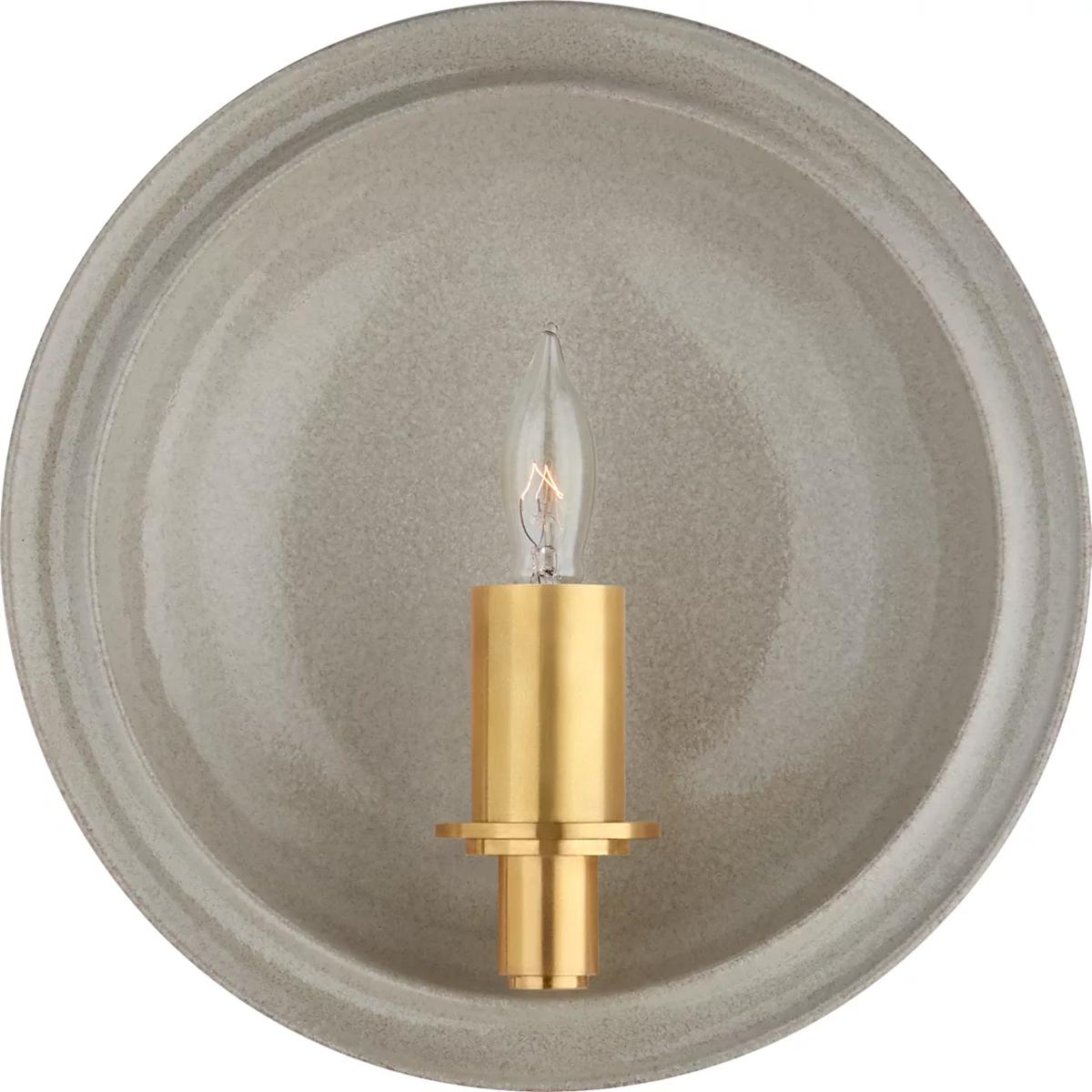 Visual Comfort Signature Collection CS2605SHG Christopher Spitzmiller Leeds 1 Light 8.25 inch Shellish Gray Round Sconce Wall Light, Small