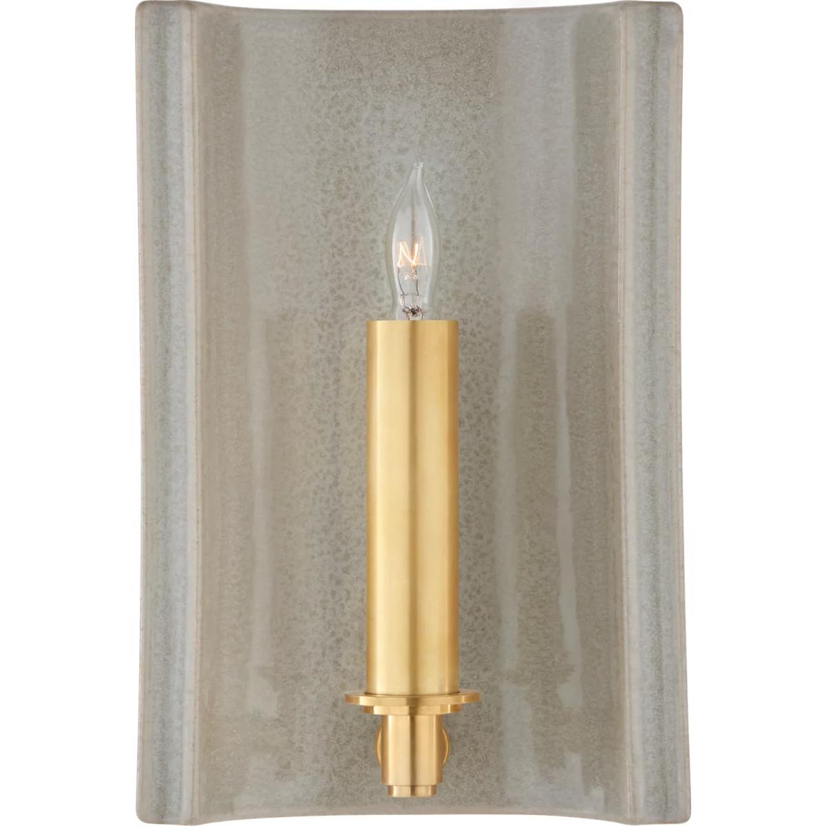 Visual Comfort Signature Collection CS2609SHG Christopher Spitzmiller Leeds 1 Light 7 inch Shellish Gray Rectangle Sconce Wall Light, Small