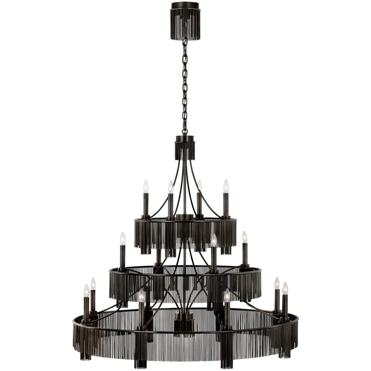 Visual Comfort Signature Collection FW5205BZ Fisher Weisman Sutton LED 50.25 inch Bronze Three Tier Chandelier Ceiling Light