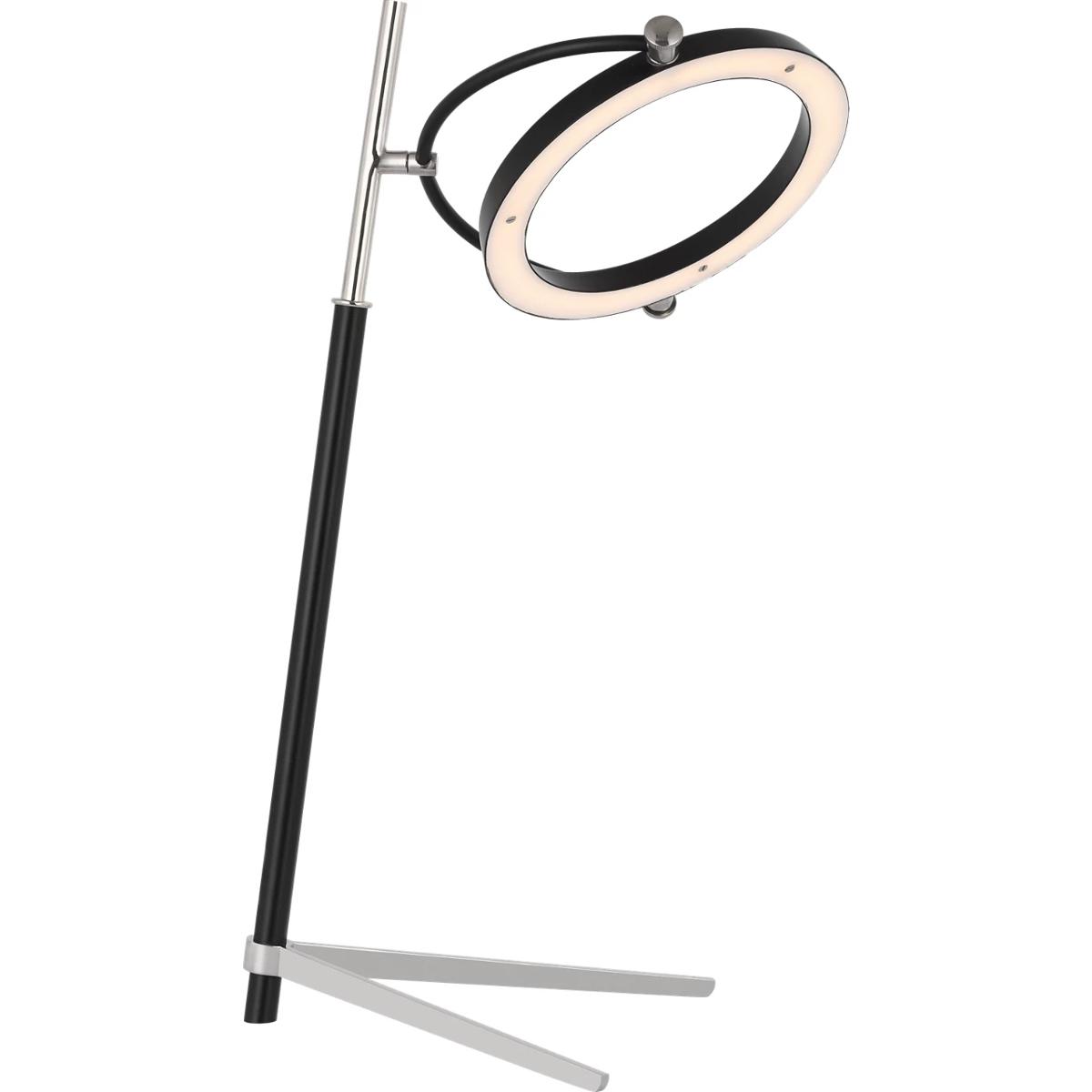 Visual Comfort Signature Collection IKF3435PN/BLK Ian K. Fowler Mistral 21 inch 10 watt Polished Nickel and Matte Black Ring Lamp Portable Light, Medi