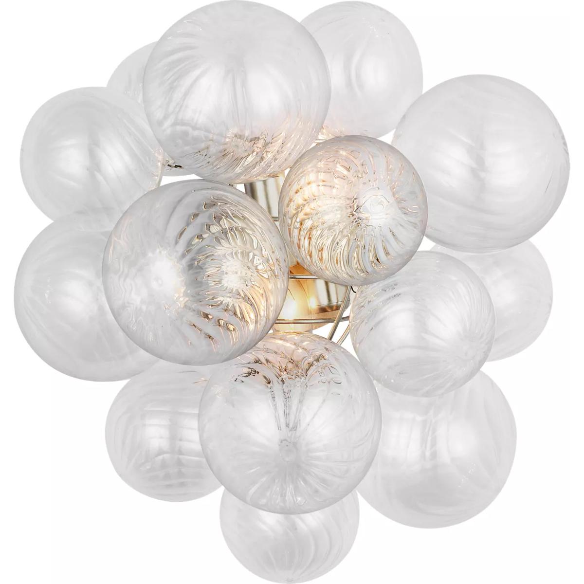 Visual Comfort Signature Collection JN2005BSL-CG Julie Neill Talia LED 14.75 inch Burnished Silver Leaf Sconce Wall Light, Medium