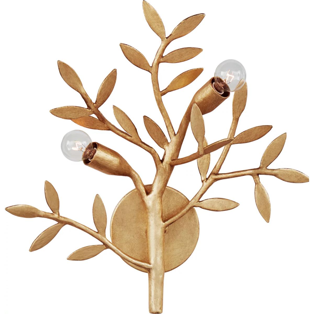 Visual Comfort Signature Collection JN2070AGL Julie Neill Mandeville 2 Light 13.75 inch Antique Gold Leaf Sconce Wall Light