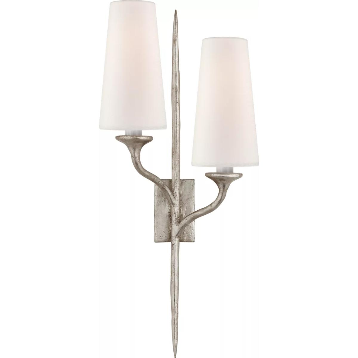 Visual Comfort Signature Collection JN2076BSL-L Julie Neill Iberia 2 Light 11 inch Burnished Silver Leaf Left Sconce Wall Light
