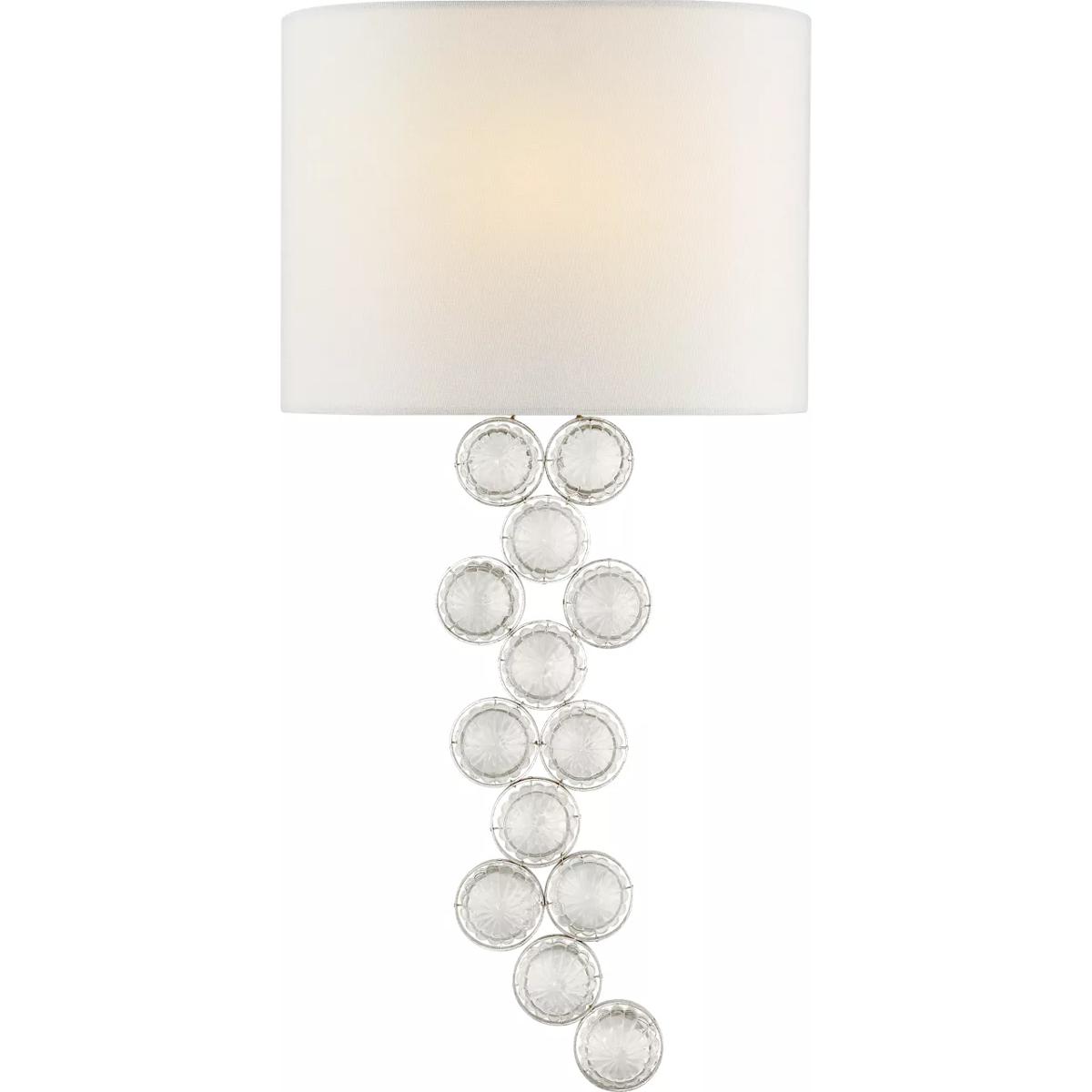 Lighting New York R-JN2201BSL/CG-L Visual Comfort Signature Collection Julie Neill Milazzo 1 Light 11.5 inch Burnished Silver Leaf and Crystal Left Sc