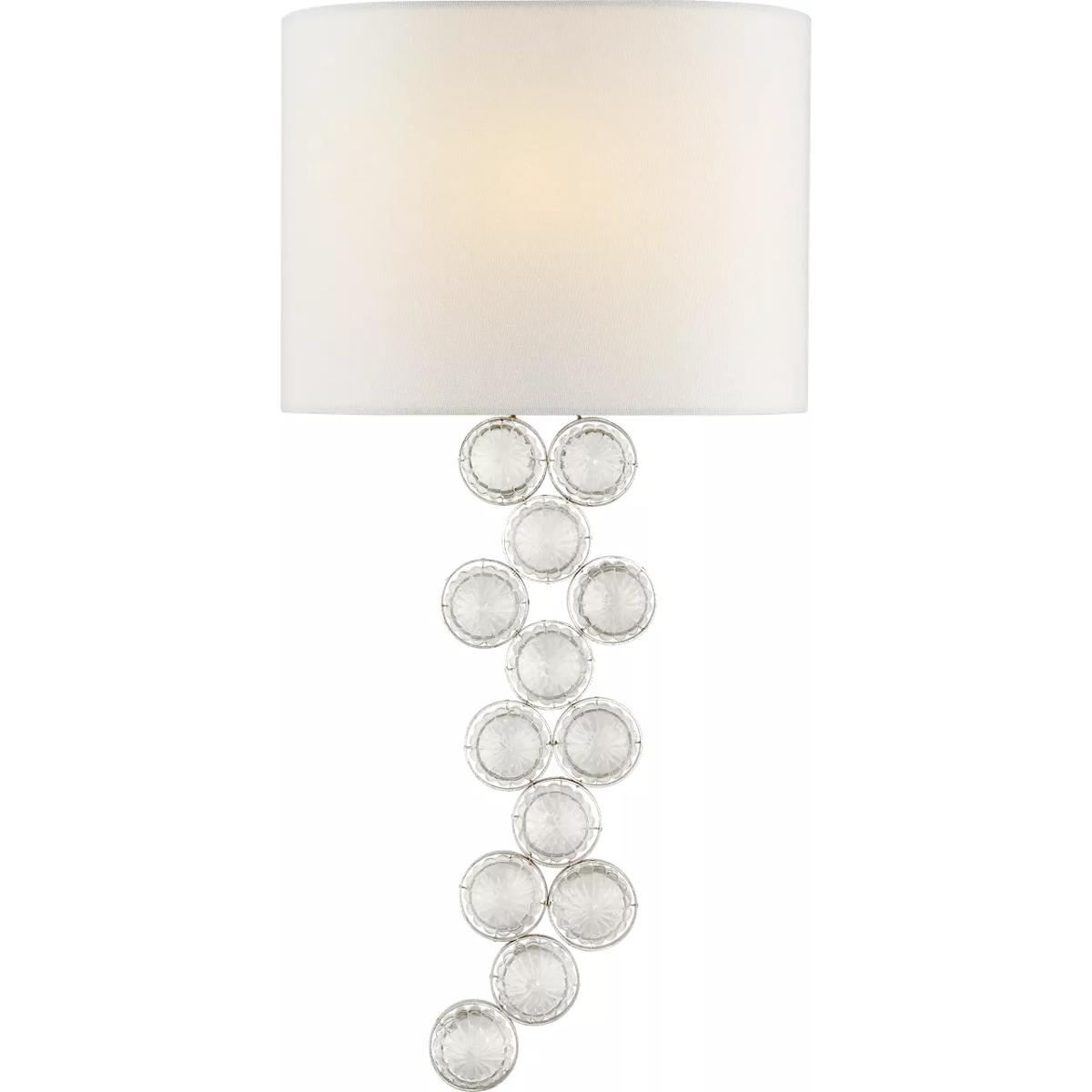 Visual Comfort Signature Collection JN2202BSL/CG-L Julie Neill Milazzo 1 Light 11.5 inch Burnished Silver Leaf and Crystal Right Sconce Wall Light, Me