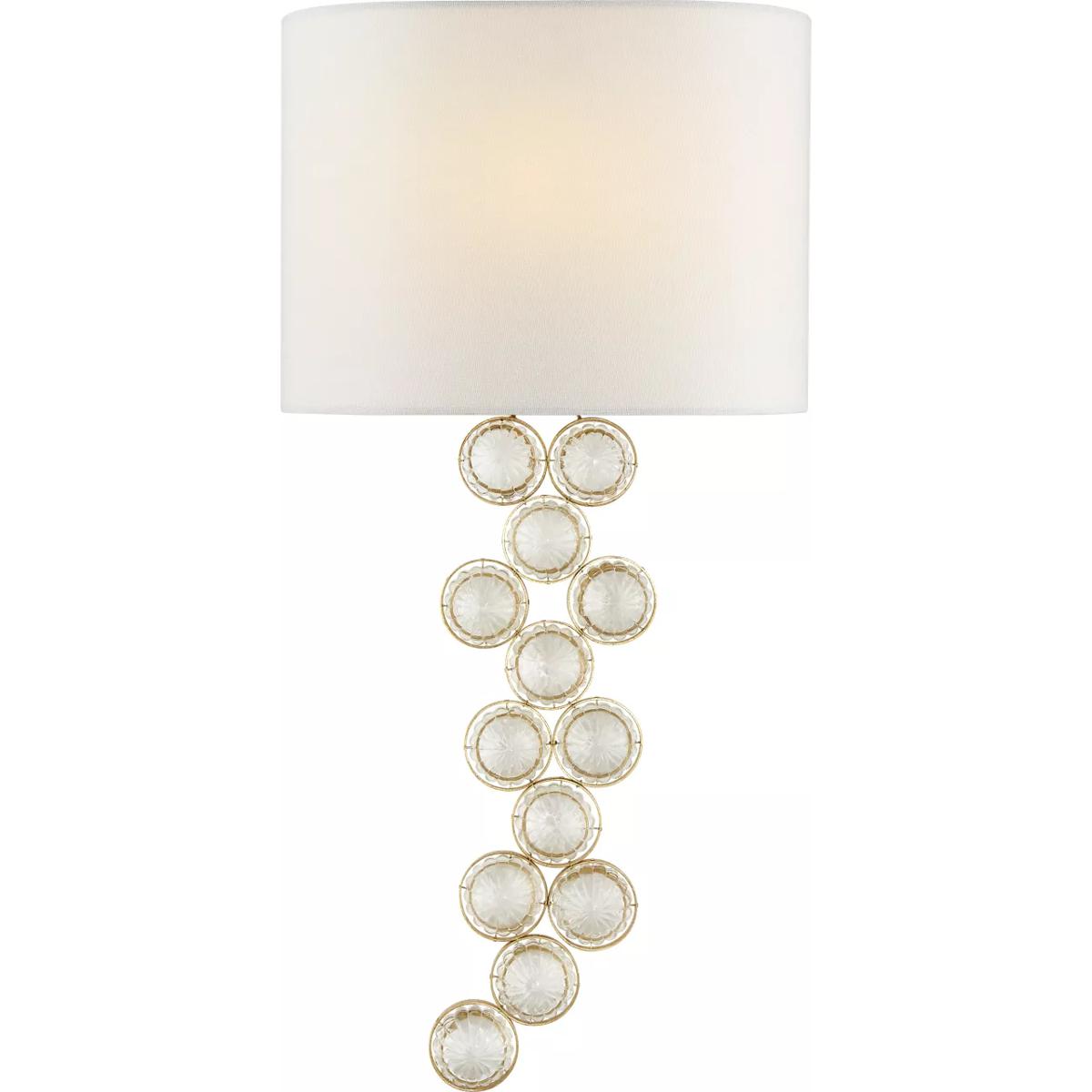 Visual Comfort Signature Collection JN2202G/CG-L Julie Neill Milazzo 1 Light 11.5 inch Gild and Crystal Right Sconce Wall Light, Medium