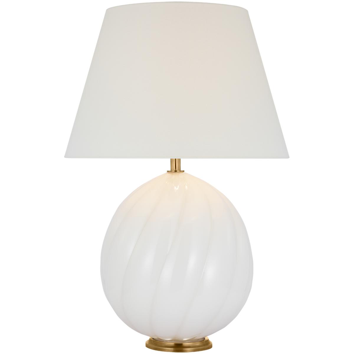 Lighting New York JN3020WG-L-CL Visual Comfort Signature Collection Julie Neill Talia 29.25 inch 5.00 watt White Glass Cordless Table Lamp Portable Li