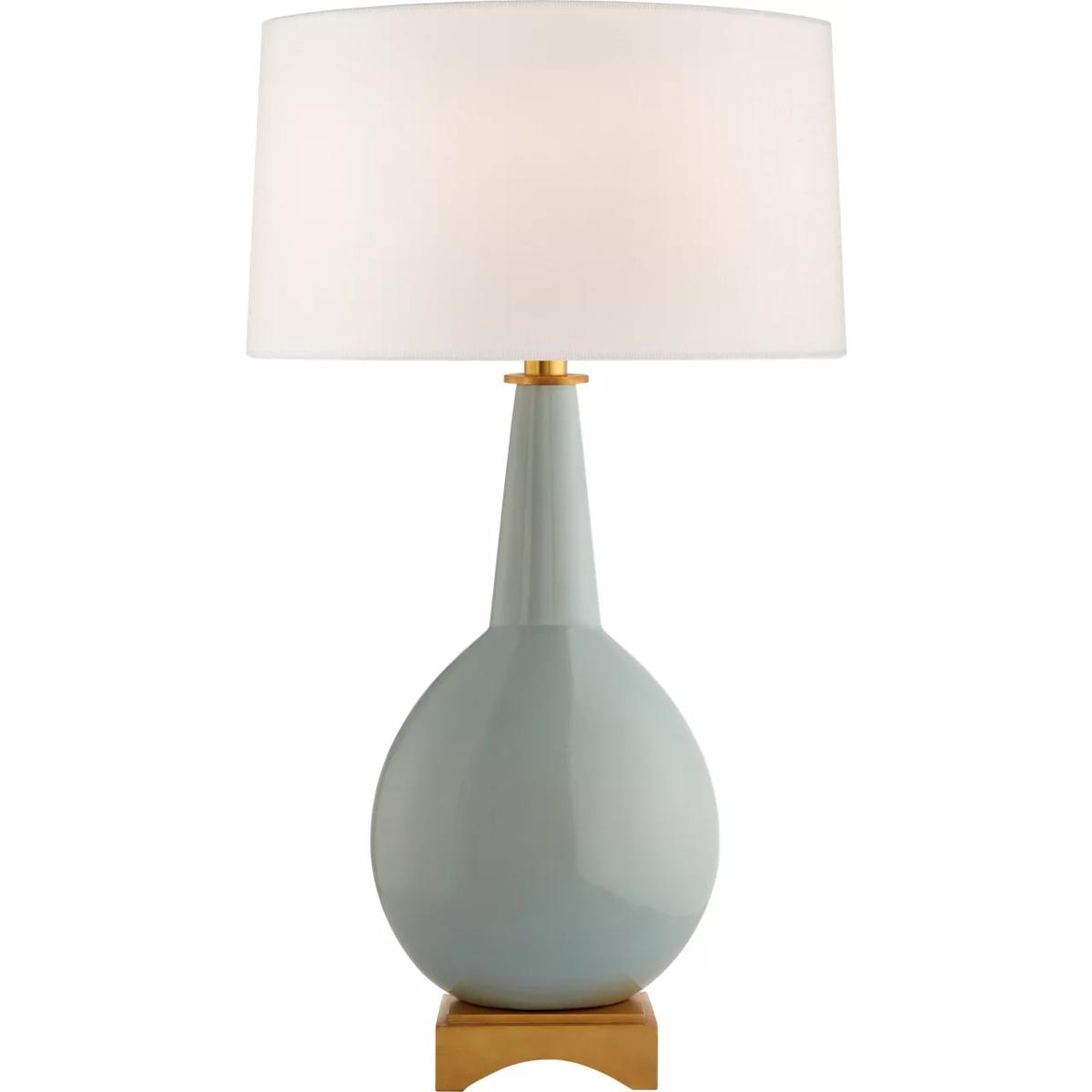 Visual Comfort Signature Collection JN3605PLB-L Julie Neill Antoine 30 inch 100 watt Pale Blue Table Lamp Portable Light, Large