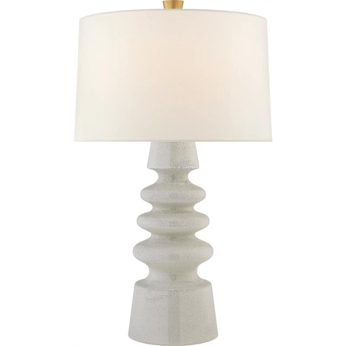 Visual Comfort Signature Collection JN3608WTC-L Julie Neill Andreas 28.5 inch 100 watt White Crackle Table Lamp Portable Light, Medium