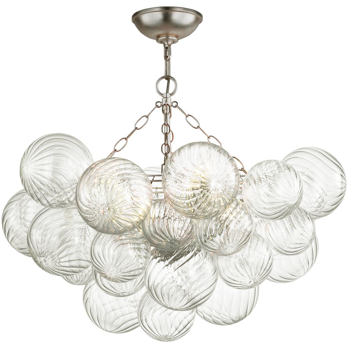 Visual Comfort Signature Collection JN4111BSL/CG Julie Neill Talia LED 29.25 inch Burnished Silver Leaf and Clear Swirled Glass Semi-Flush Mount Ceili