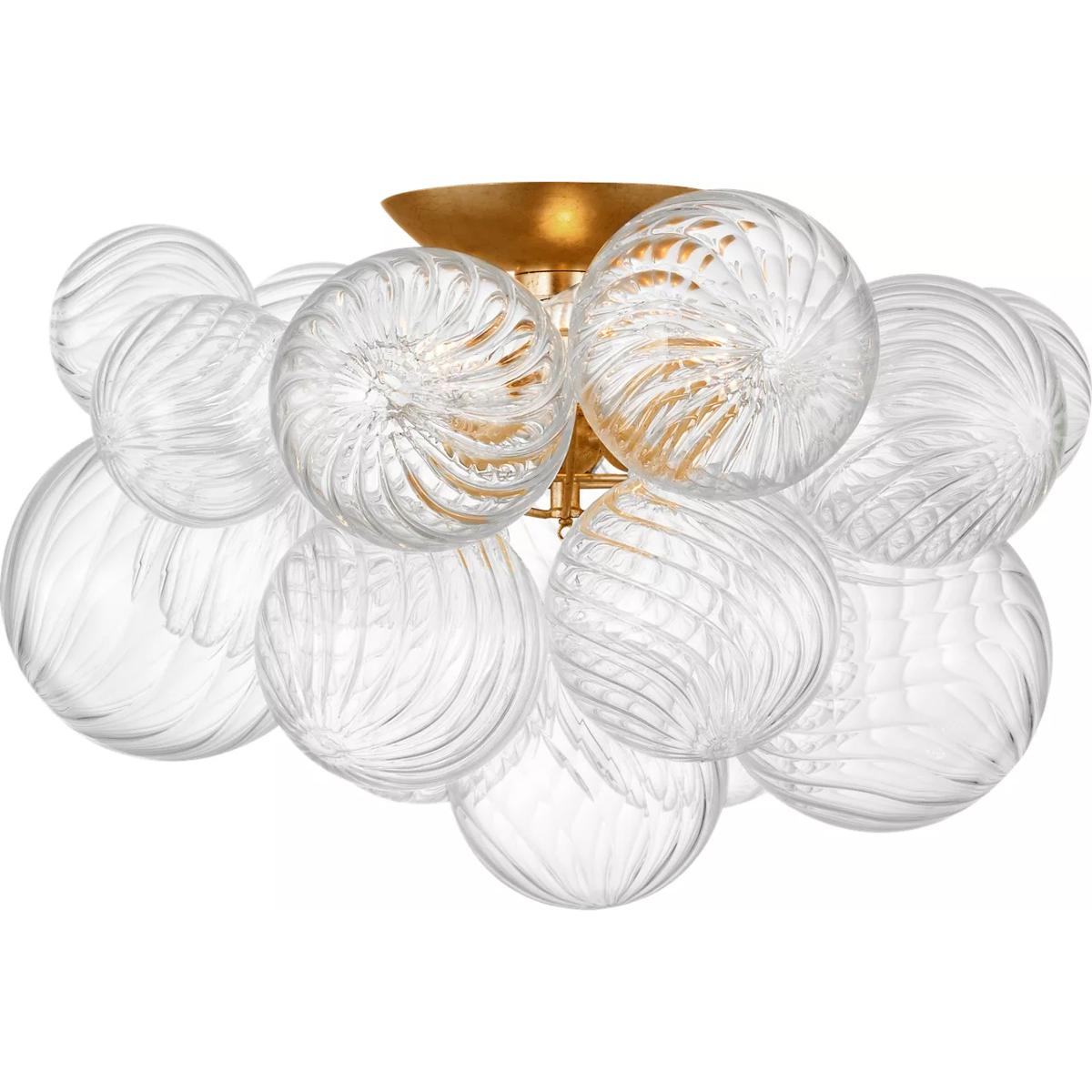 Lighting New York R-JN4112G/CG Visual Comfort Signature Collection Julie Neill Talia LED 19.5 inch Gild and Clear Swirled Glass Flush Mount Ceiling Li