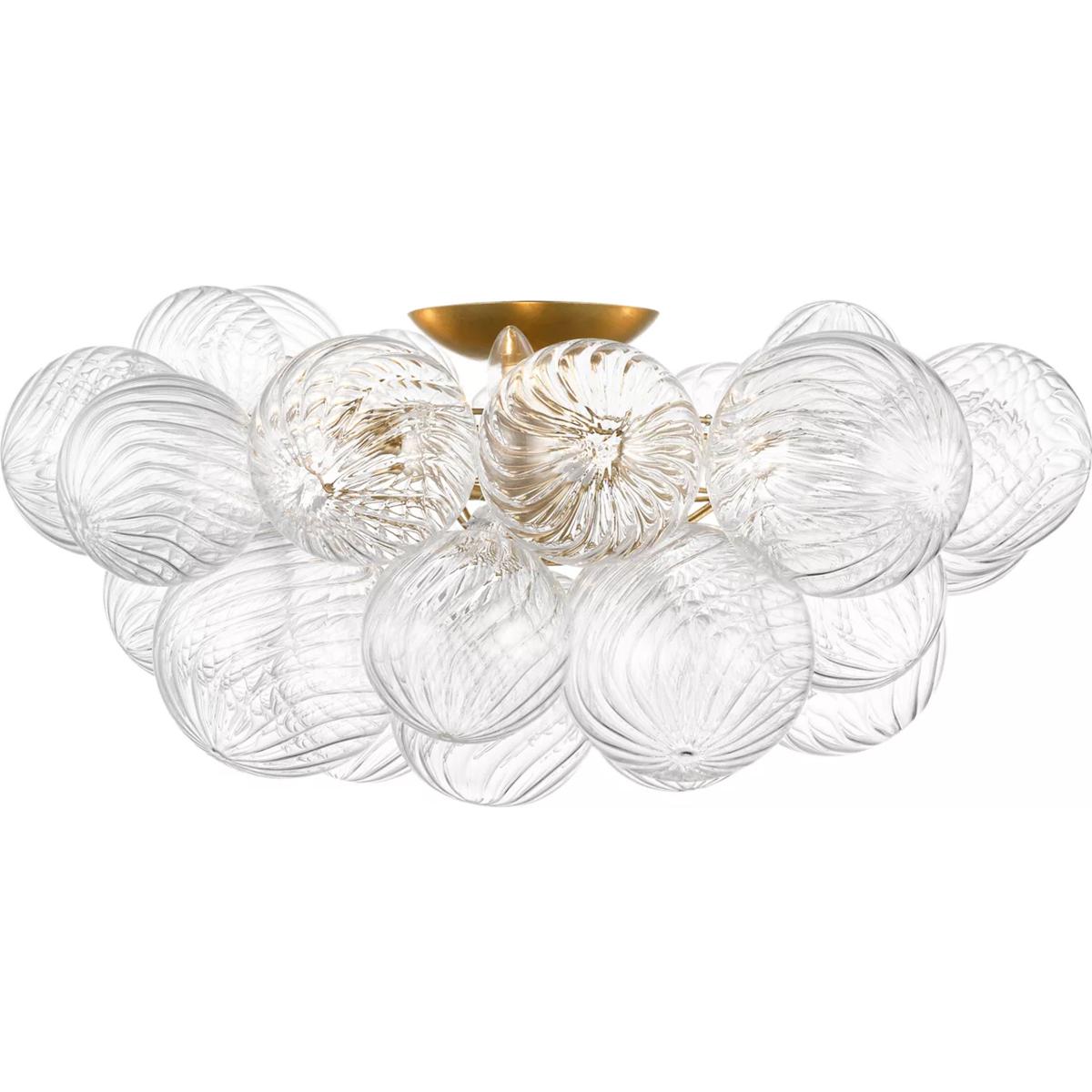 Visual Comfort Signature Collection JN4113G/CG Julie Neill Talia LED 25.25 inch Gild and Clear Swirled Glass Flush Mount Ceiling Light, Extra Large