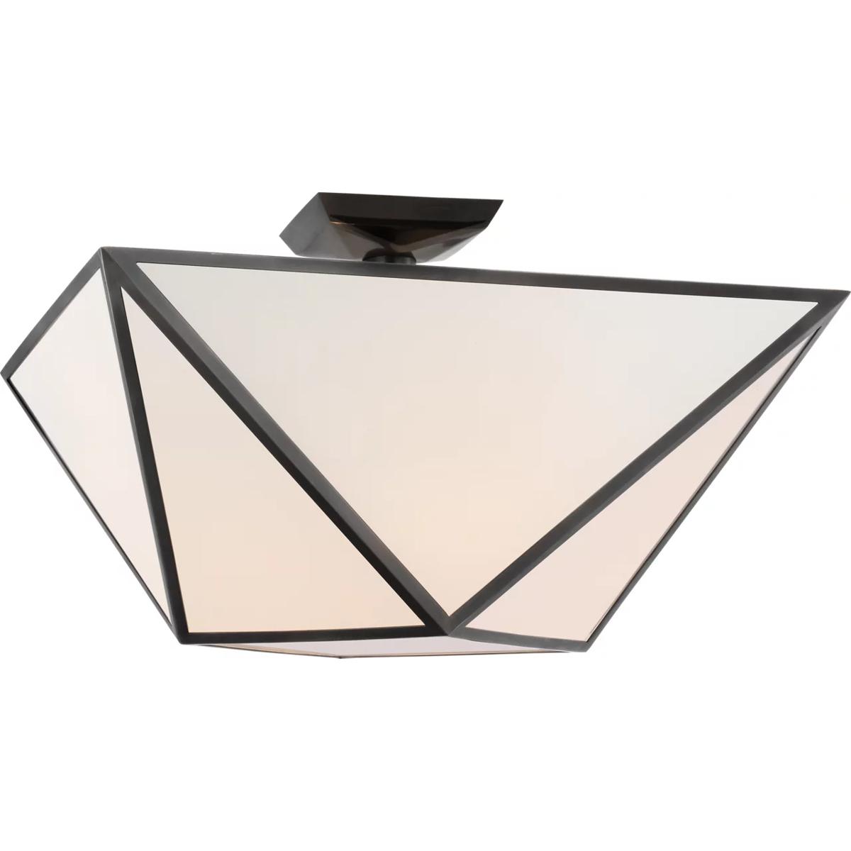 Visual Comfort Signature Collection Julie Neill Lorino 20 Inch 1 Light LED Flush Mount Lorino - JN 4241BZ-WG - Modern Contemporary