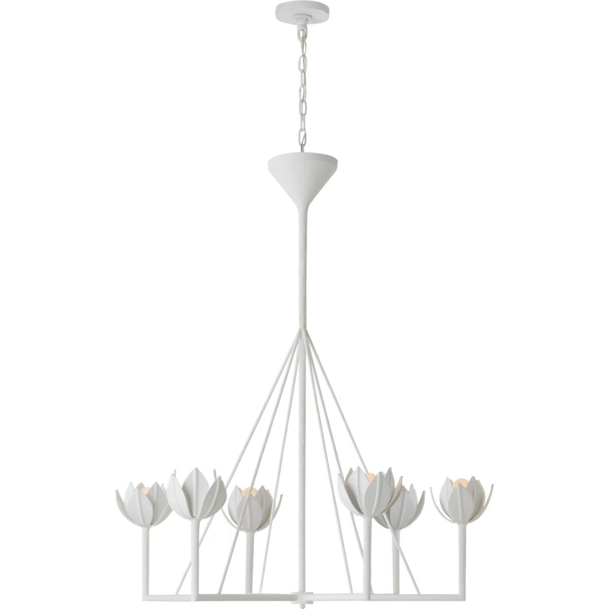 Visual Comfort Signature Collection JN5004PW Julie Neill Alberto 6 Light 40 inch Plaster White Single Tier Chandelier Ceiling Light, Large