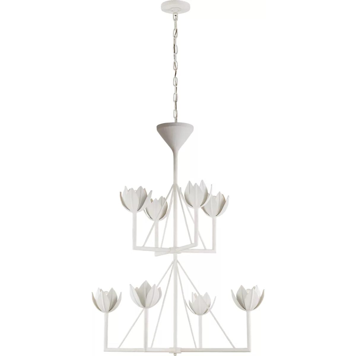 Visual Comfort Signature Collection JN5005PW Julie Neill Alberto 8 Light 35.5 inch Plaster White Two Tier Chandelier Ceiling Light, Medium