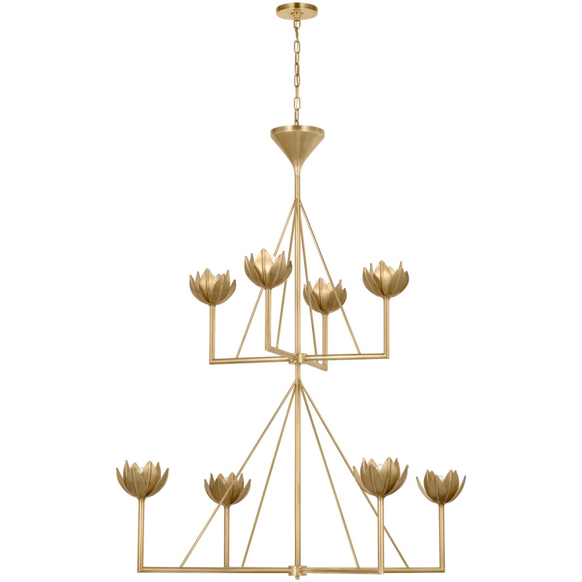 Visual Comfort Signature Collection JN5006AB Julie Neill Alberto 8 Light 48 inch Antique-Burnished Brass Two Tier Chandelier Ceiling Light