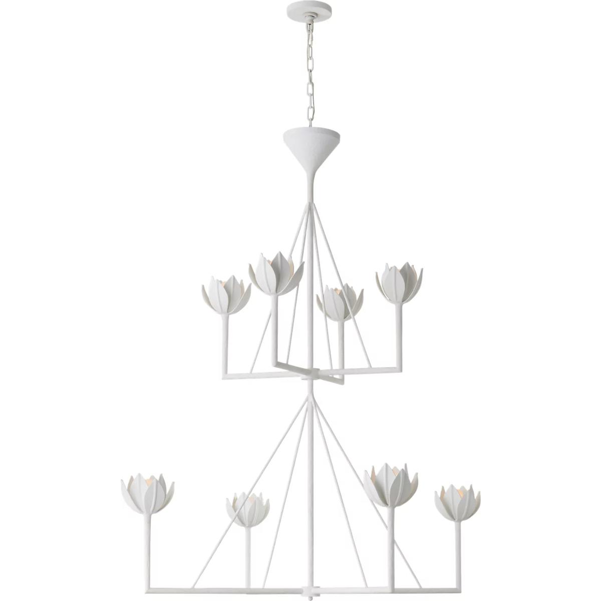 Visual Comfort Signature Collection JN5006PW Julie Neill Alberto 8 Light 49 inch Plaster White Two Tier Chandelier Ceiling Light, Large