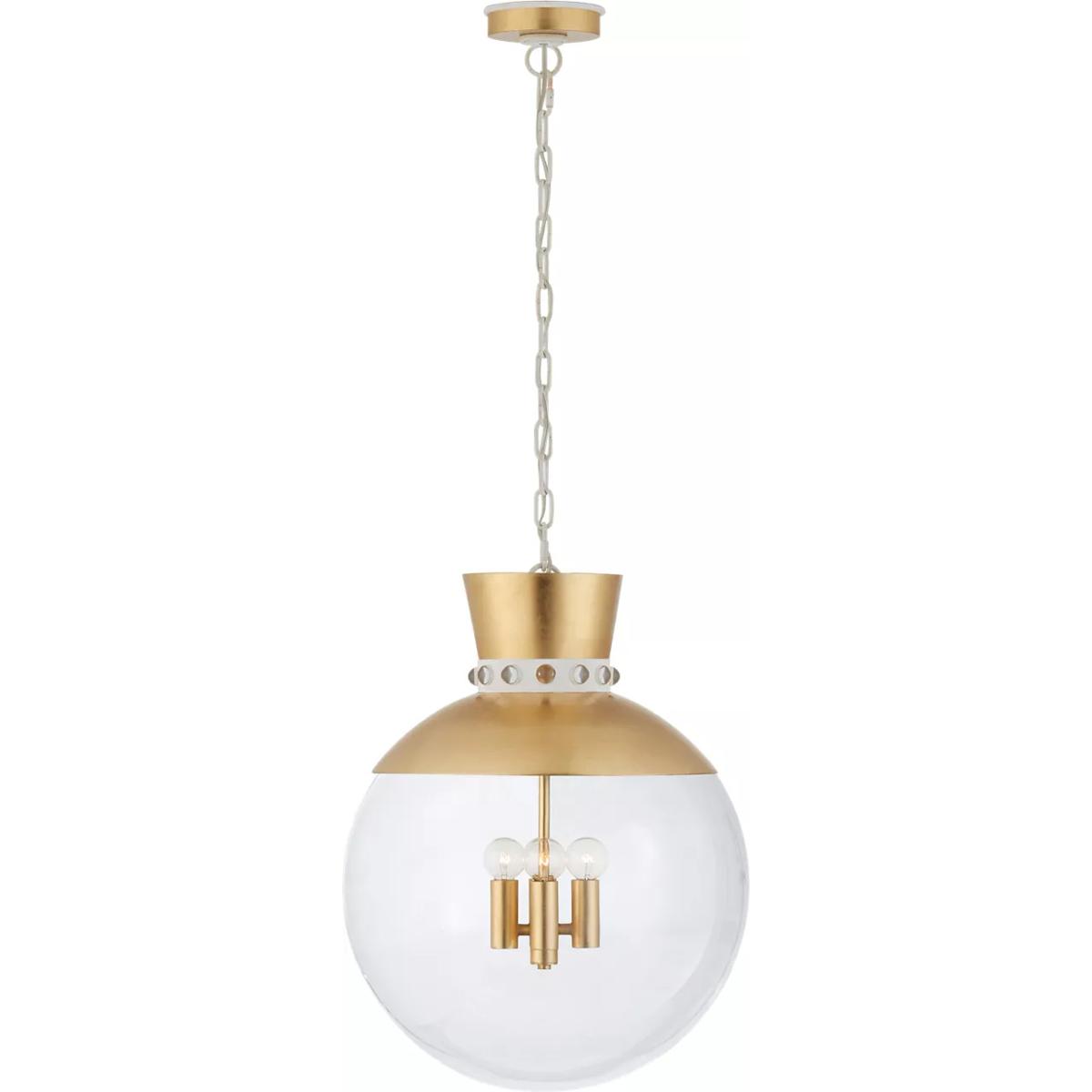 Visual Comfort Signature Collection JN5052G/WHT-CG Julie Neill Lucia 4 Light 18 inch Gild and White Pendant Ceiling Light, Large