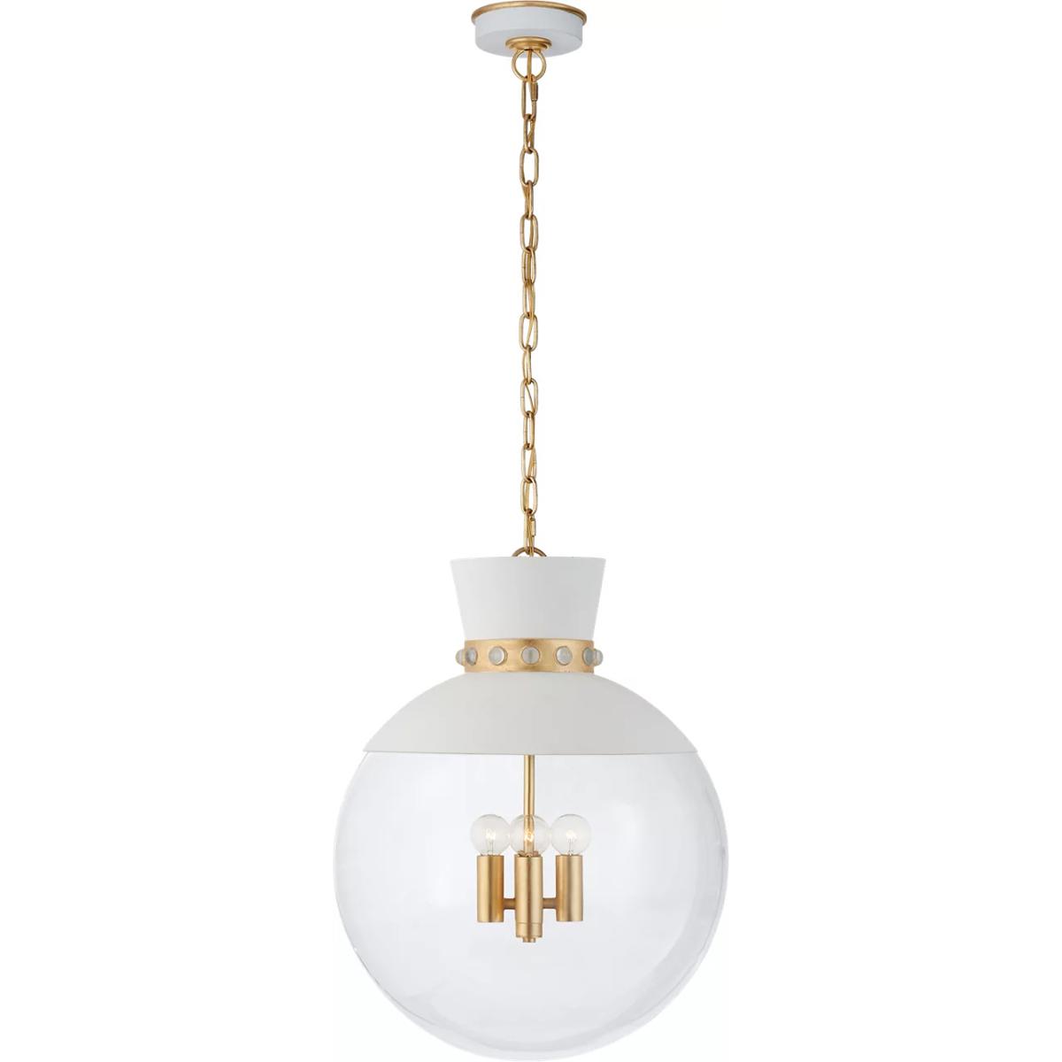 Visual Comfort Signature Collection JN5052WHT/G-CG Julie Neill Lucia 4 Light 18 inch White and Gild Pendant Ceiling Light in White with Gild, Large