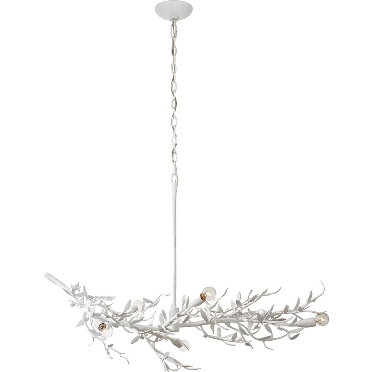 Visual Comfort Signature Collection JN5070PW Julie Neill Mandeville 6 Light 42 inch Plaster White Linear Chandelier Ceiling Light