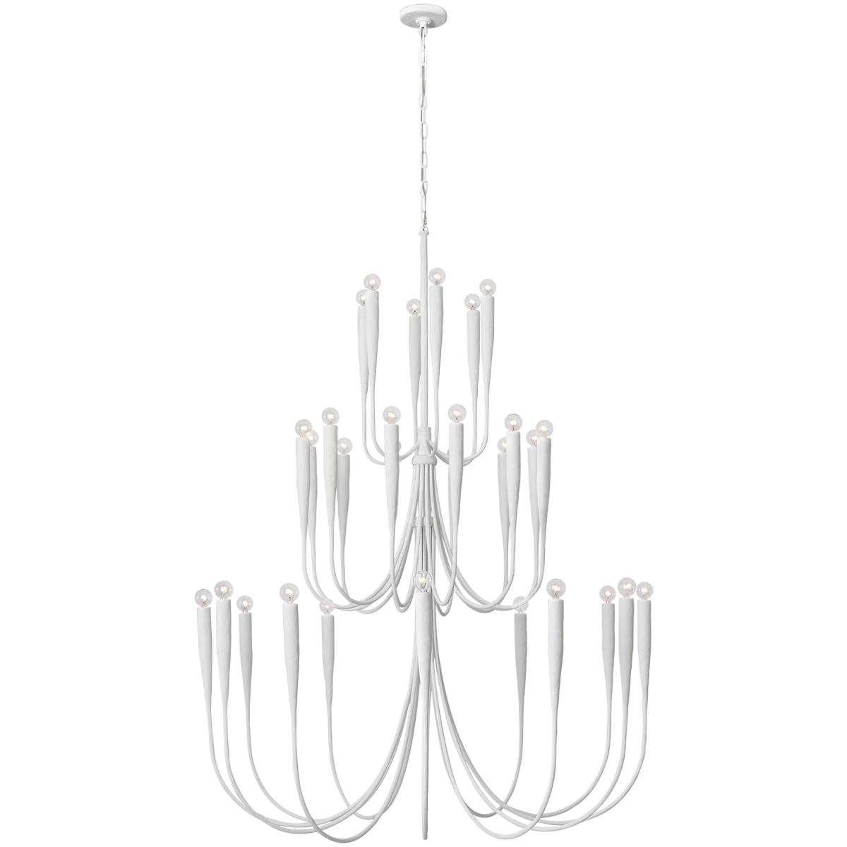 Visual Comfort Signature Collection JN5074PW Julie Neill Acadia LED 52 inch Plaster White Chandelier Ceiling Light, Grande