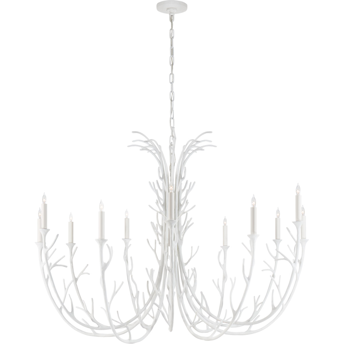 Visual Comfort Signature Collection JN5080PW Julie Neill Silva 12 Light 48.25 inch Plaster White Chandelier Ceiling Light, Grande
