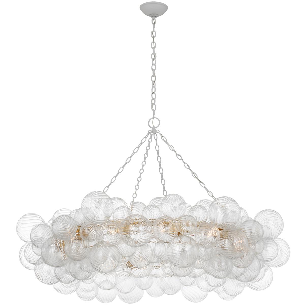 Visual Comfort Signature Collection JN5108PW/CG Julie Neill Talia LED 53.5 inch Plaster White and Clear Swirled Glass Ring Chandelier Ceiling Light