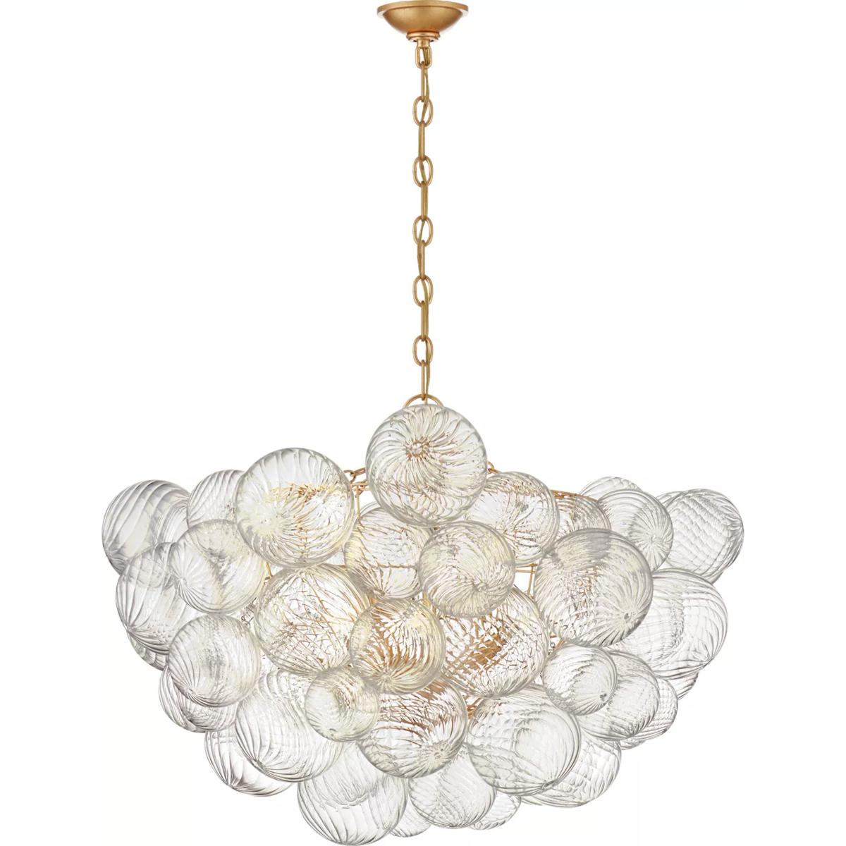 Visual Comfort Signature Collection JN5112G/CG Julie Neill Talia 8 Light 33 inch Gild and Clear Swirled Glass Chandelier Ceiling Light, Large