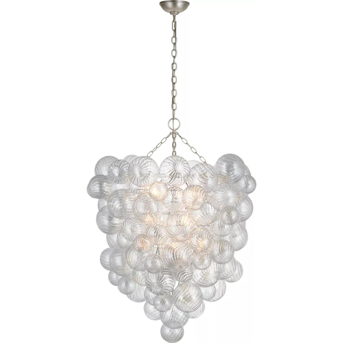 Visual Comfort Signature Collection JN5114BSL-CG Julie Neill Talia LED 36.5 inch Burnished Silver Leaf Entry Chandelier Ceiling Light, Grande