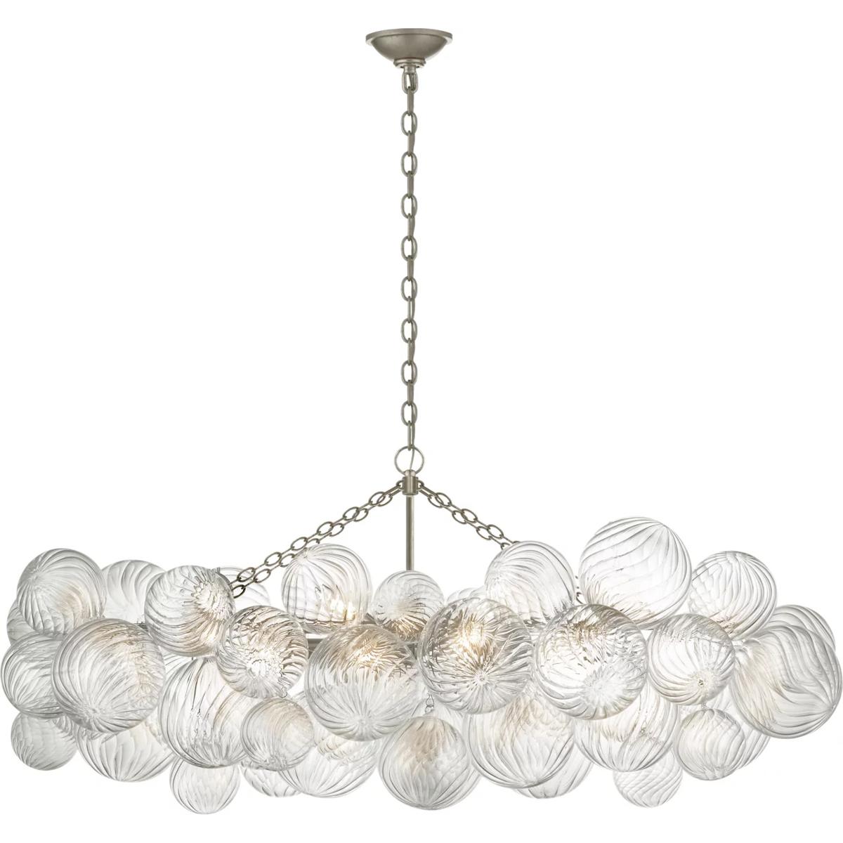 Visual Comfort Signature Collection JN5116BSL-CG Julie Neill Talia LED 51 inch Burnished Silver Leaf Linear Chandelier Ceiling Light, Medium