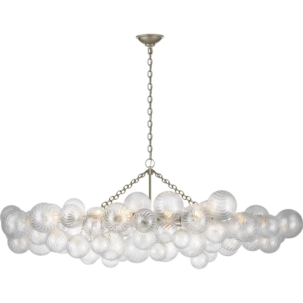 Visual Comfort Signature Collection JN5117BSL-CG Julie Neill Talia LED 63.25 inch Burnished Silver Leaf Linear Chandelier Ceiling Light, Large